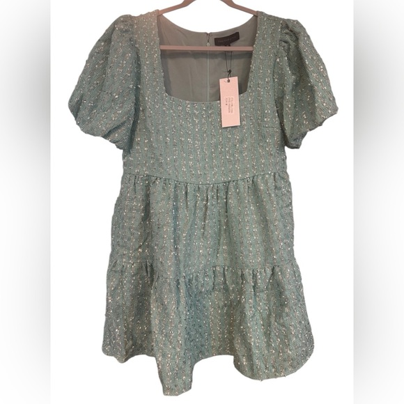 Dance & Marvel Tweed Pocketed Tiered Babydoll Dress NWT - Picture 1 of 4